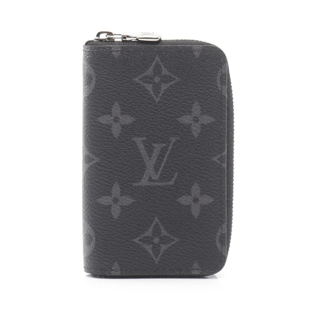 Louis Vuitton Zippy Wallet Coin Monogram Wallet Canvas Leather Eclipse Black